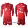 Conjunto (Camiseta+Pantalón Corto) Manga Larga FC Bayern de Múnich Lucas Hernandez 21 Primera Equipación 2021/22 - Niño